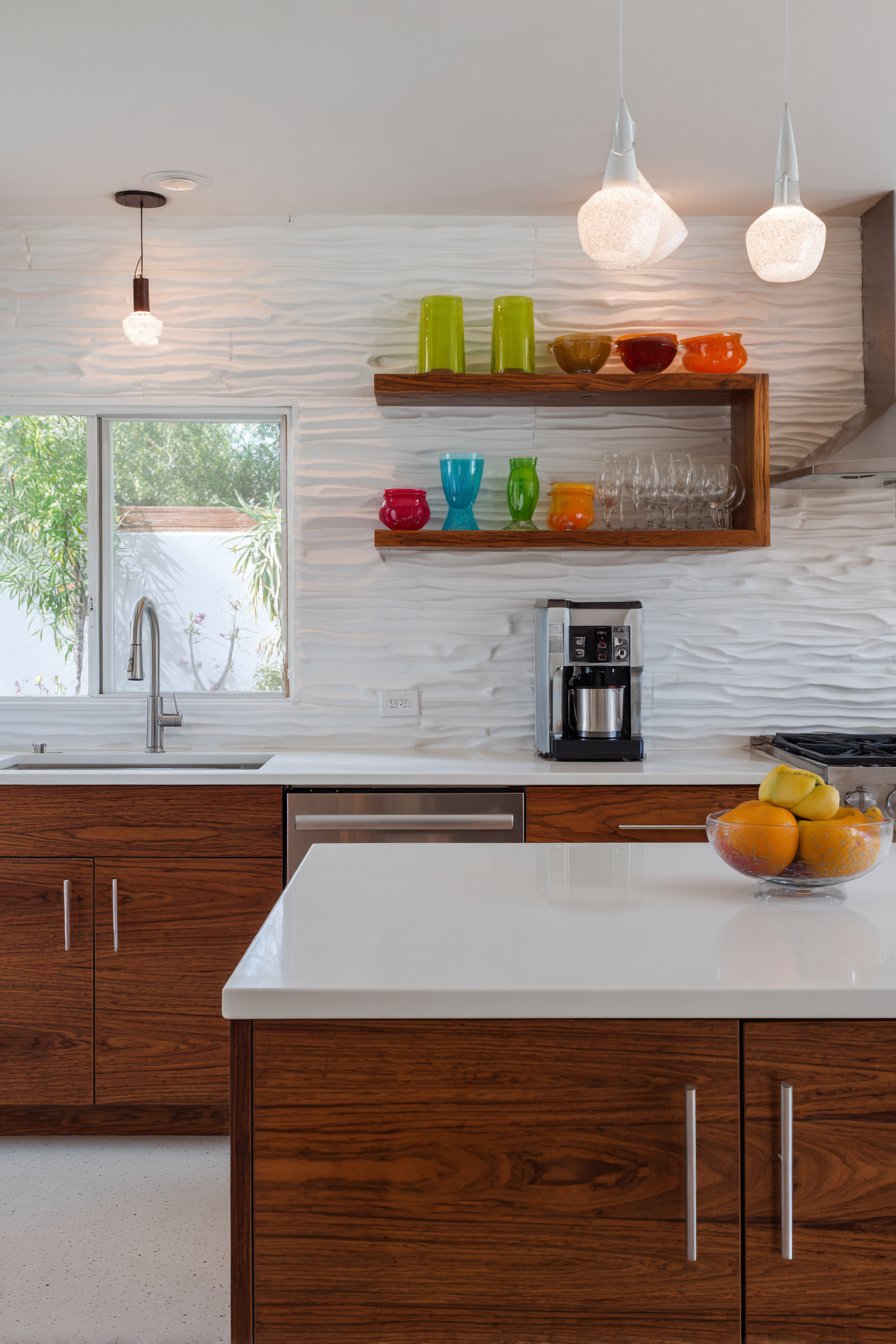 Textured Brick Accent with Practical Storage