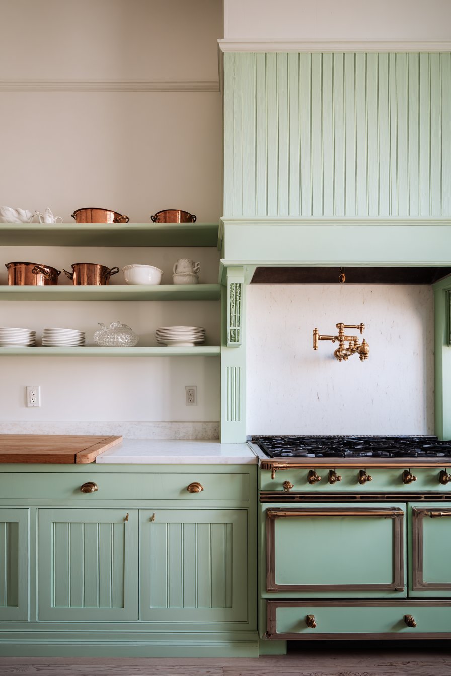 Vintage-Inspired Mint Green Range Wall