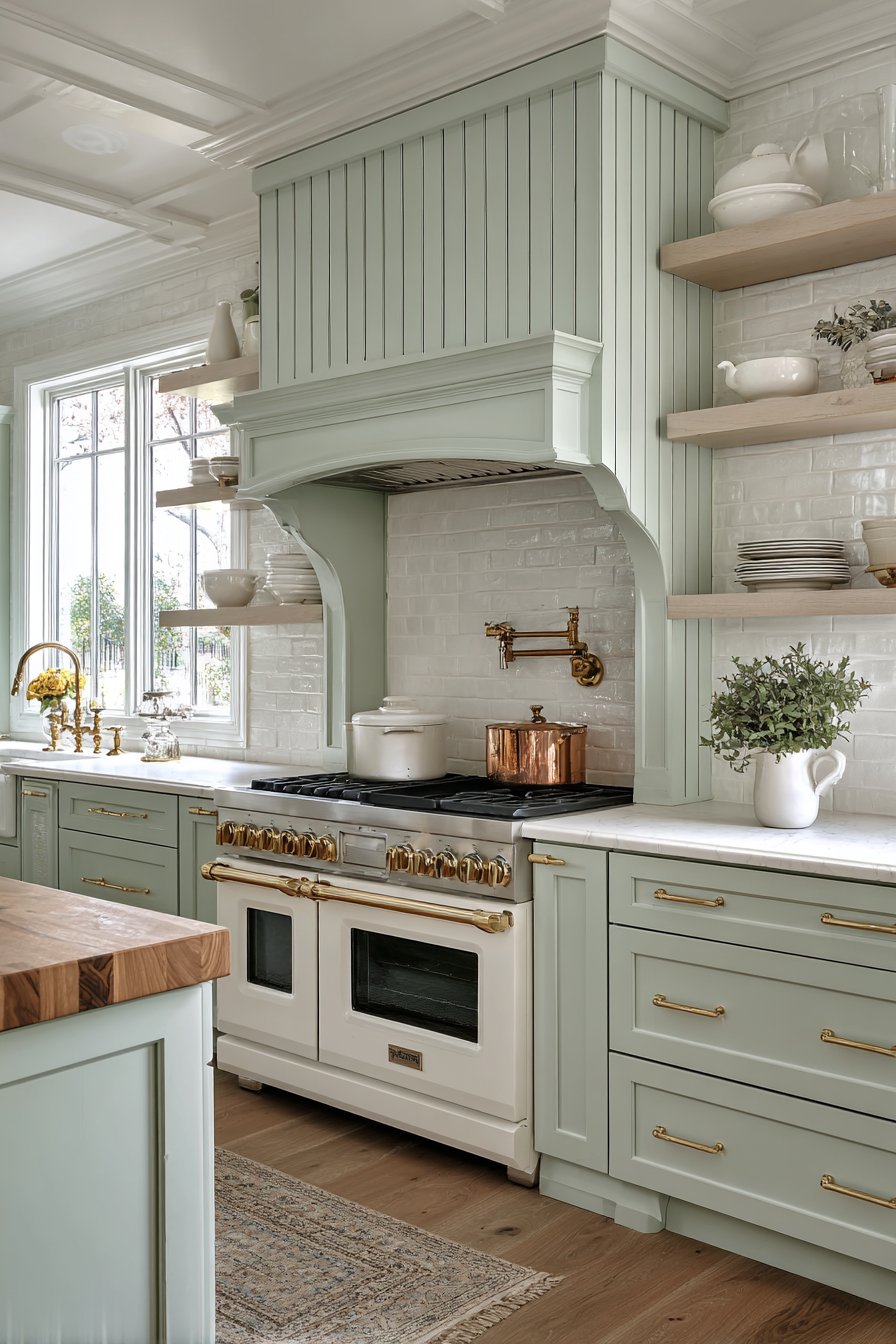 Vintage-Inspired Mint Green Range Wall