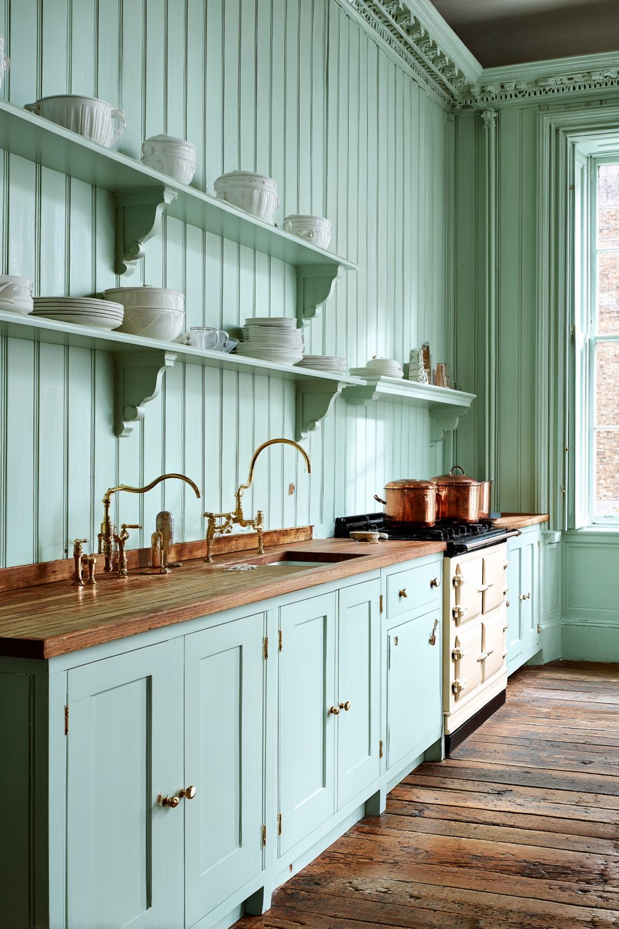 Vintage-Inspired Mint Green Range Wall