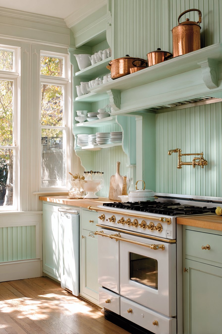 Vintage-Inspired Mint Green Range Wall