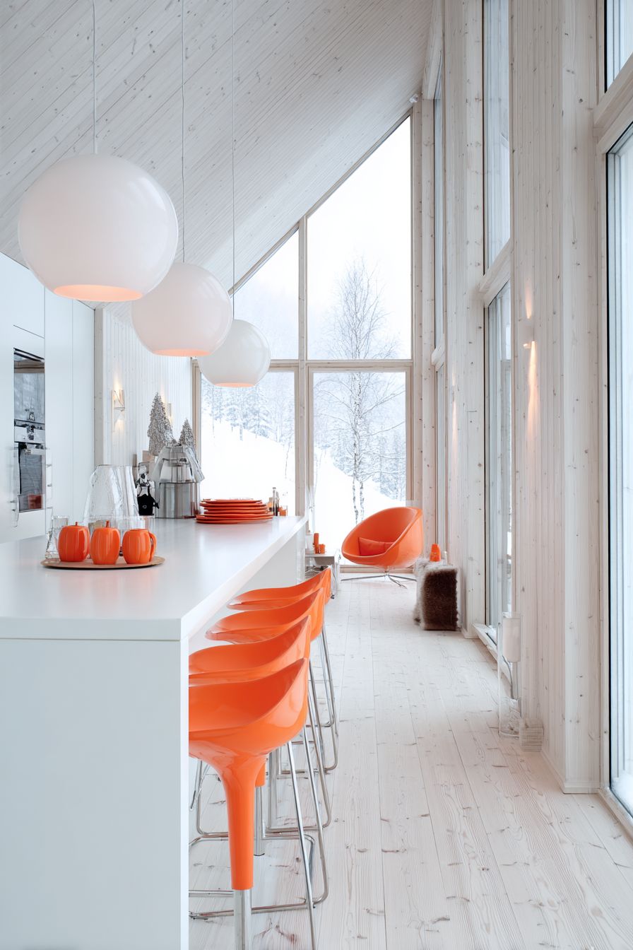  Scandinavian Minimalism with Orange Accents