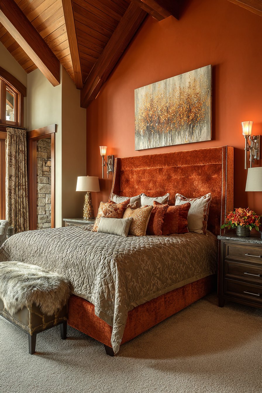 Sunset-Inspired Serenity with Reclaimed Wood Accent