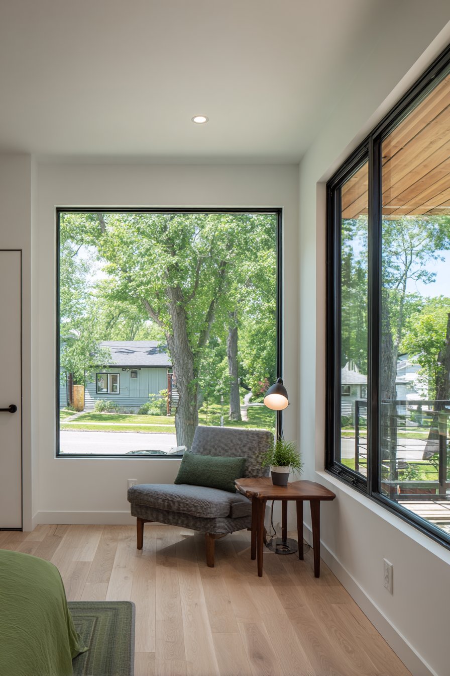 Corner Reading Sanctuary with Architectural Focus