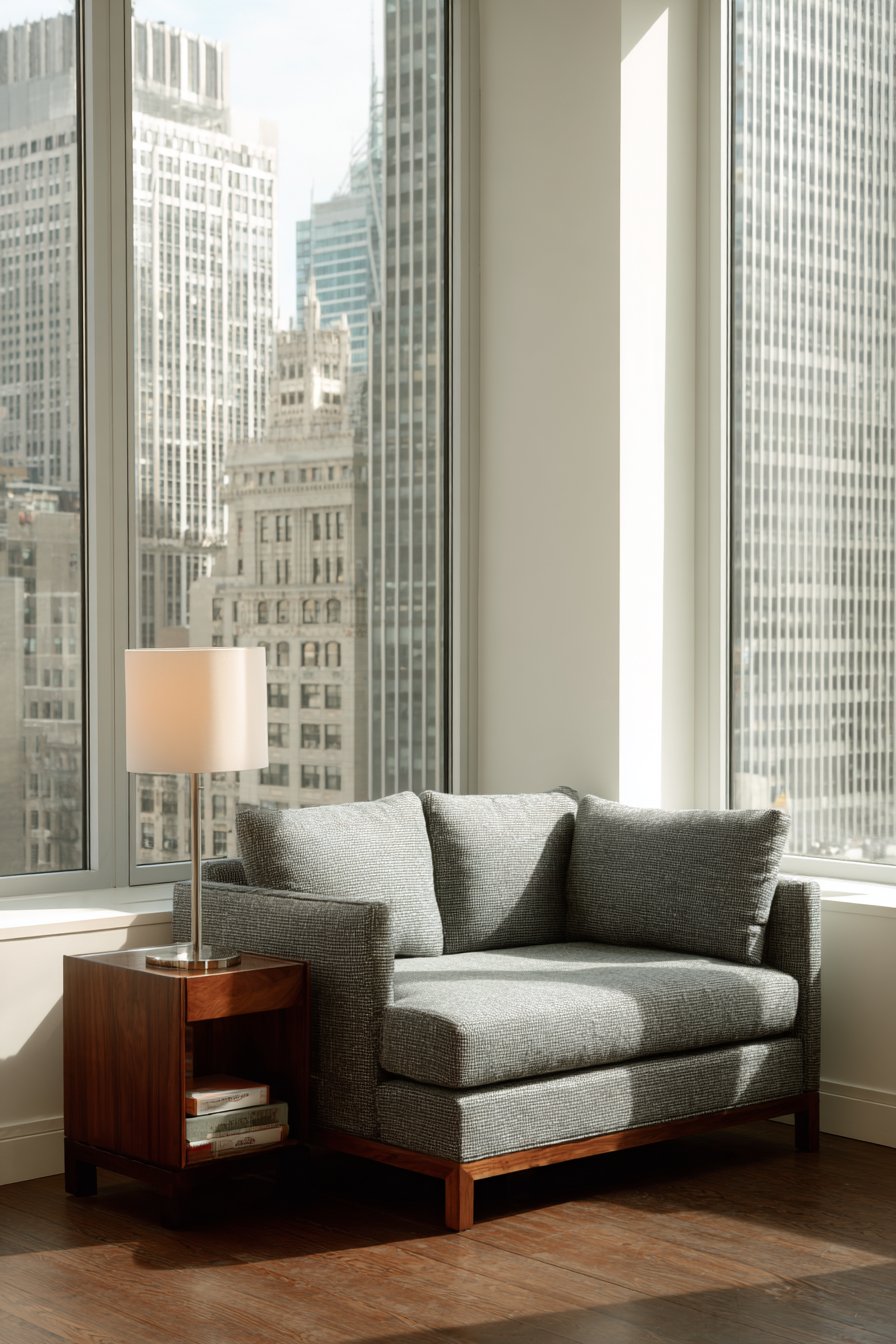 Corner Reading Sanctuary with Architectural Focus