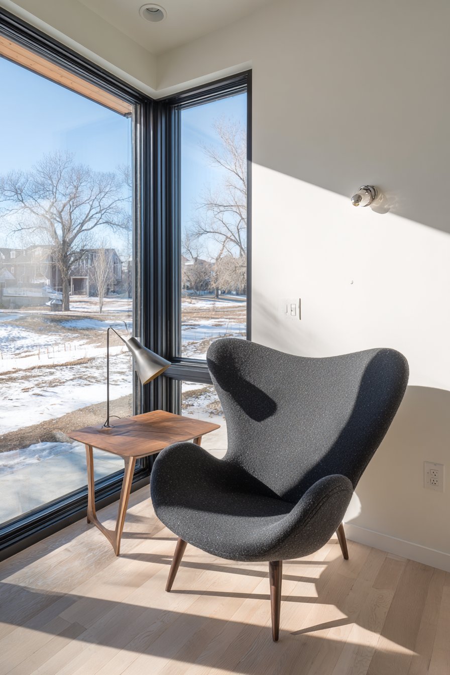 Corner Reading Sanctuary with Architectural Focus