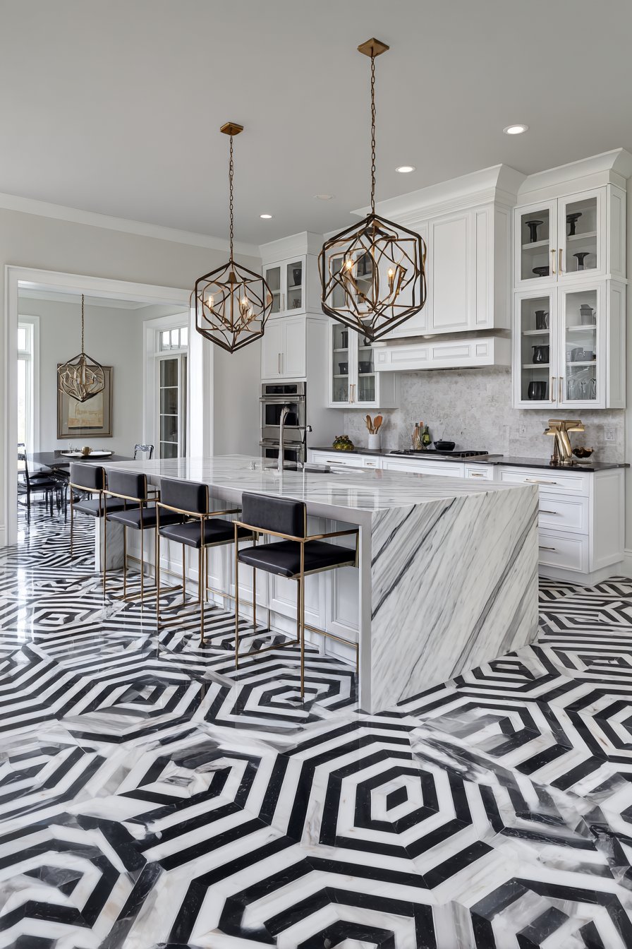 Geometric Floor Pattern with Bold Visual Impact