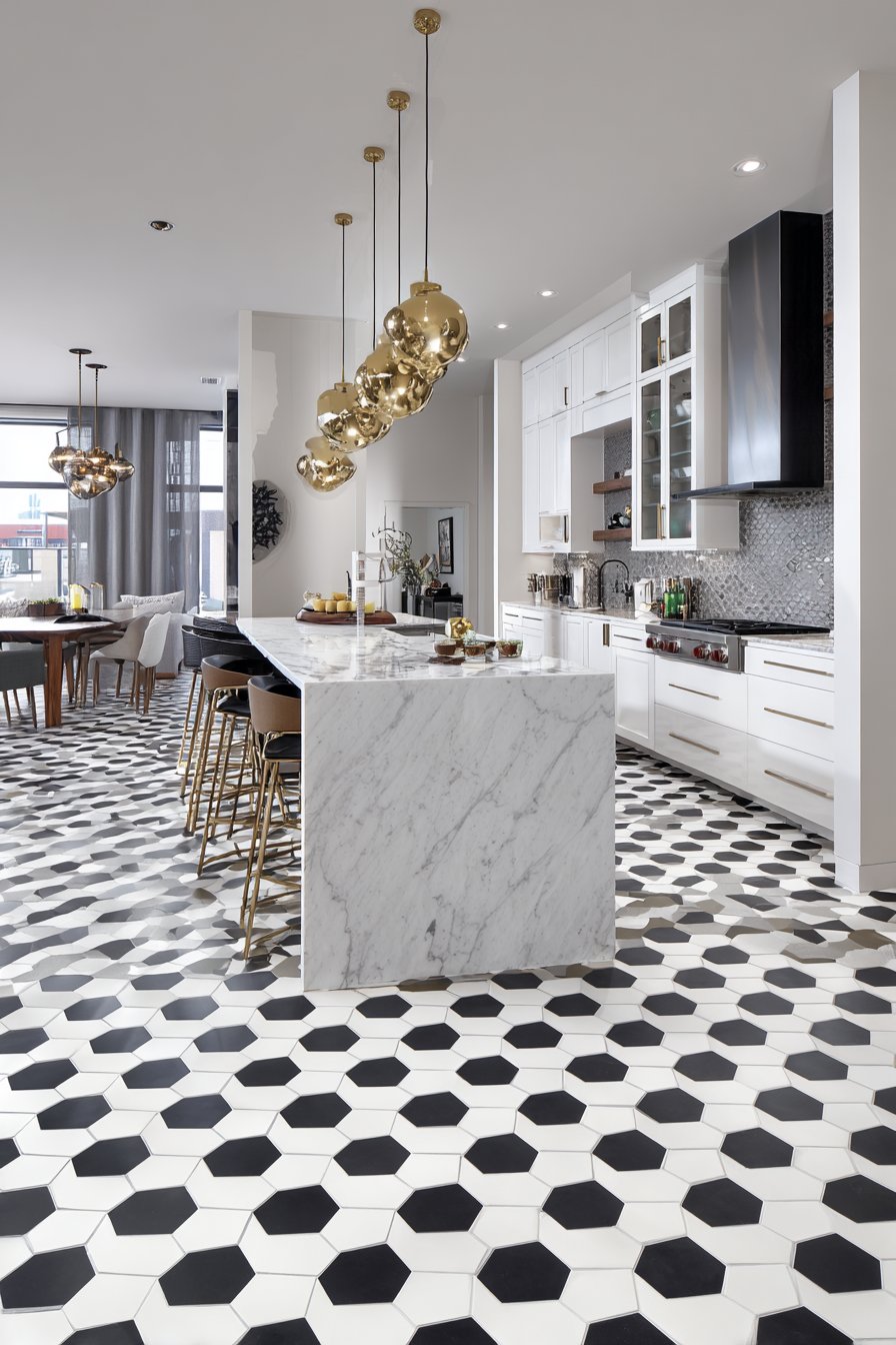 Geometric Floor Pattern with Bold Visual Impact