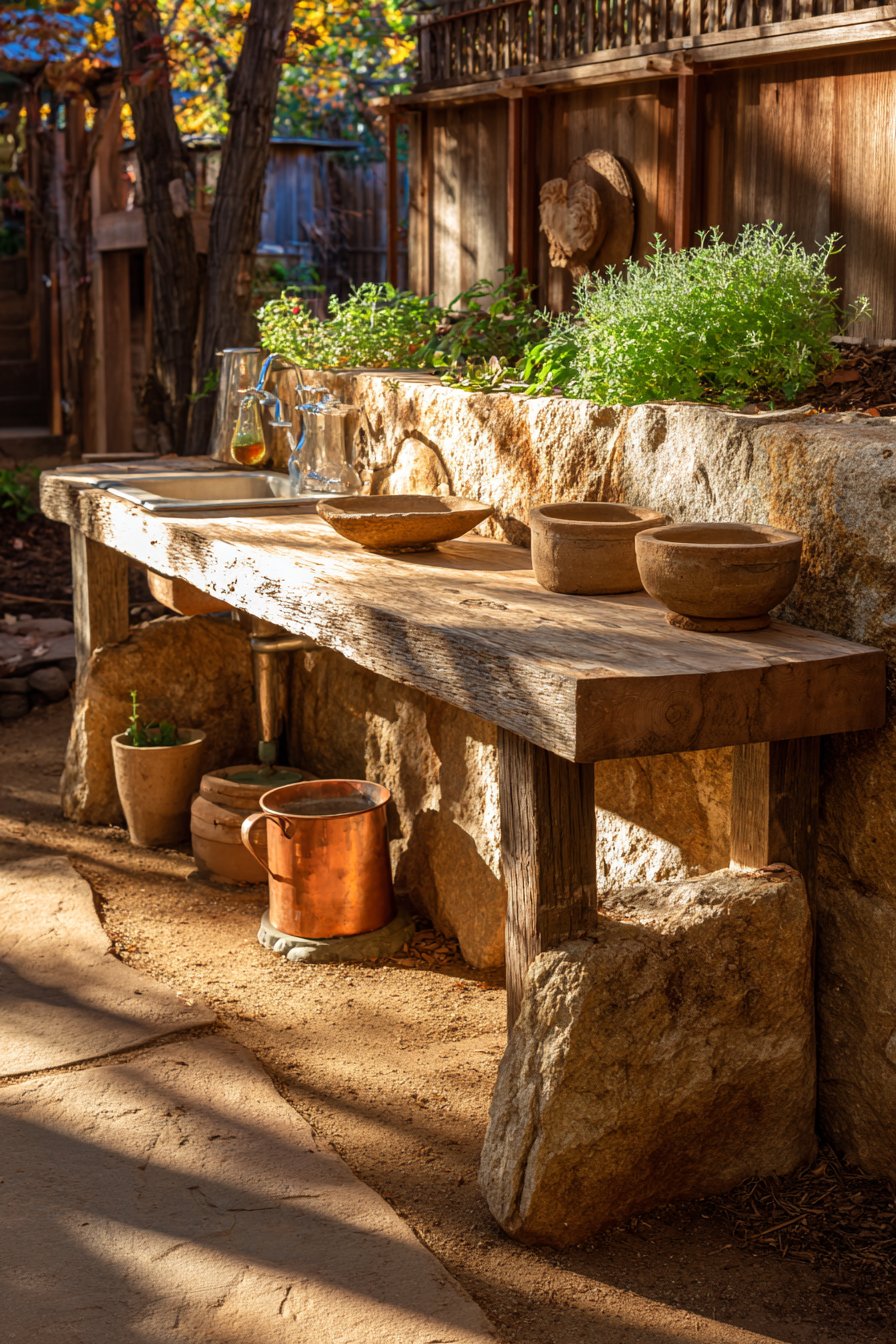 Natural Stone and Reclaimed Wood Integration