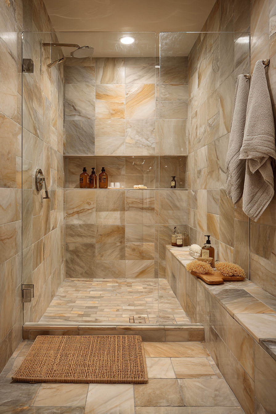 Sandy Beige Porcelain Elegance with Matte Gold Luxury