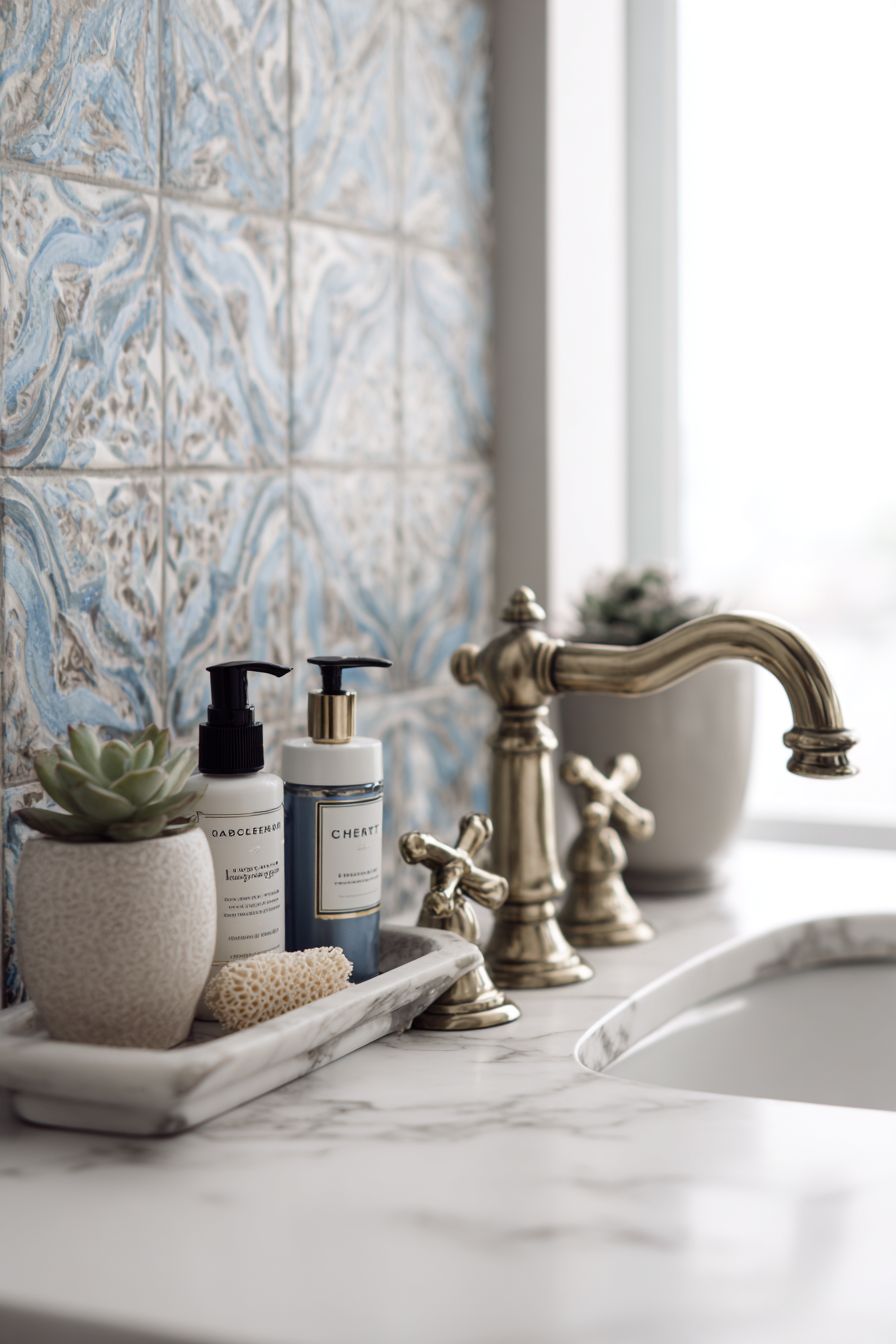 Curated Elegance with Marble Vanity Styling