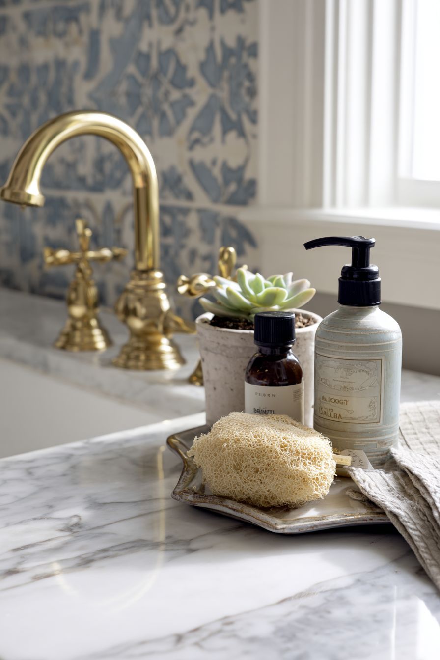Curated Elegance with Marble Vanity Styling