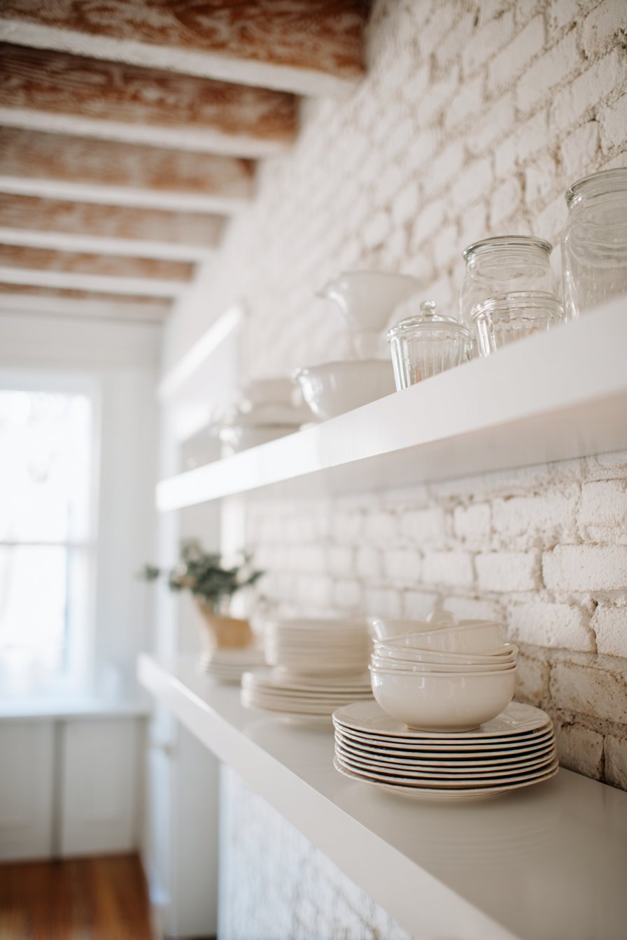 Open Shelving Display with Functional Artistry