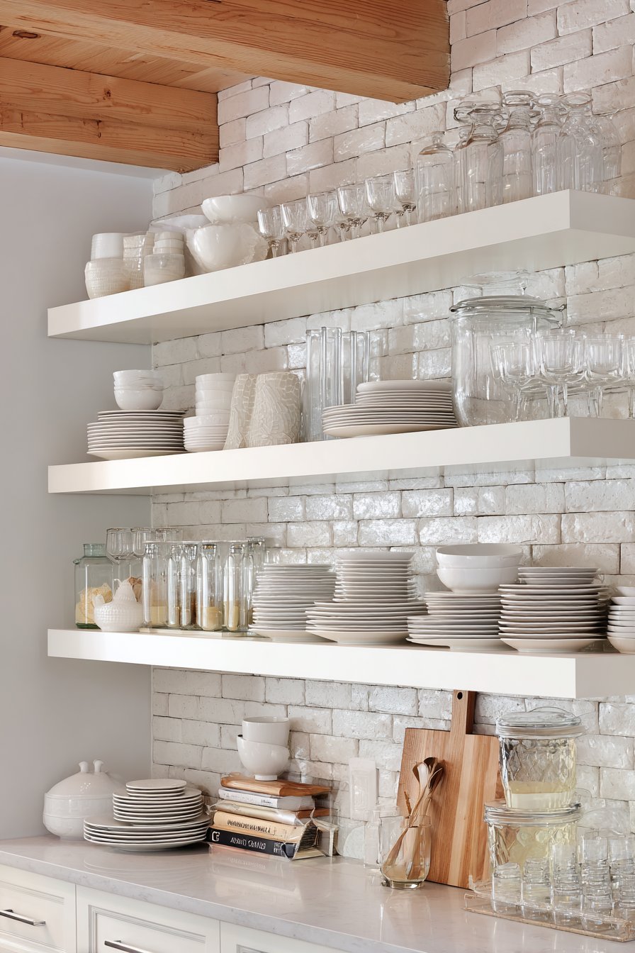 Open Shelving Display with Functional Artistry