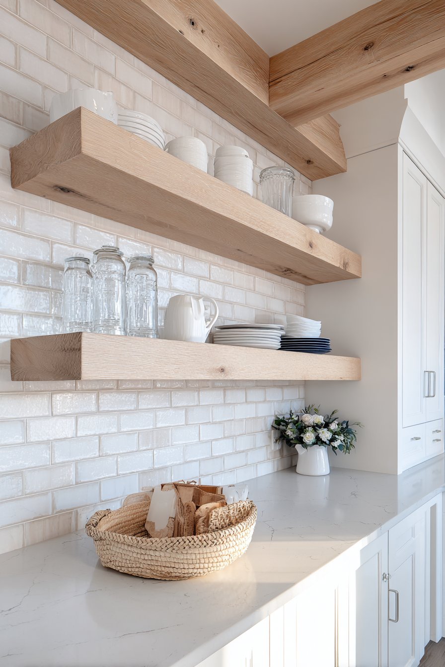 Open Shelving Display with Functional Artistry