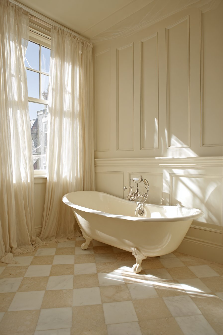 Transitional Clawfoot Tub Bathroom with Classic Elements