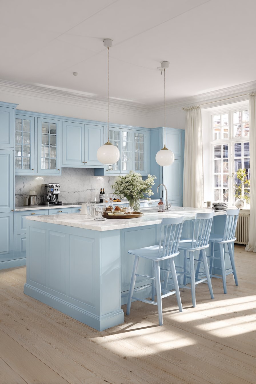 Scandinavian-Inspired Pale Blue Minimalism