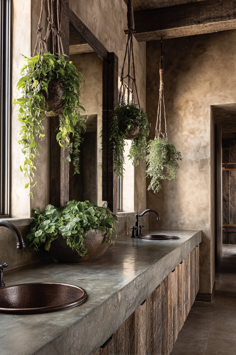 Reclaimed Wood Base with Concrete Countertop