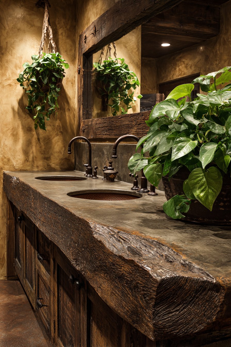 Reclaimed Wood Base with Concrete Countertop