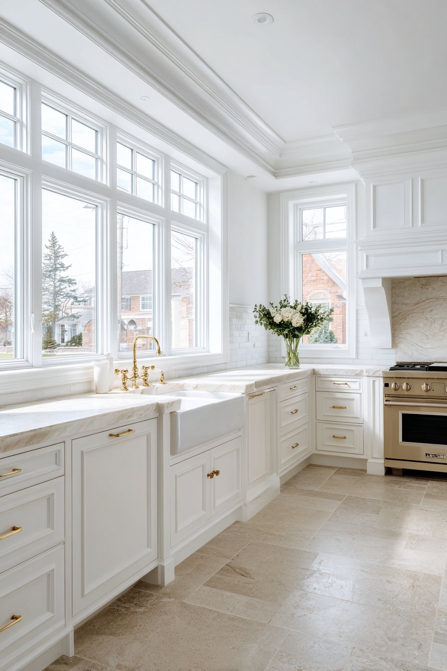 Bright Traditional Kitchen with Architectural Details