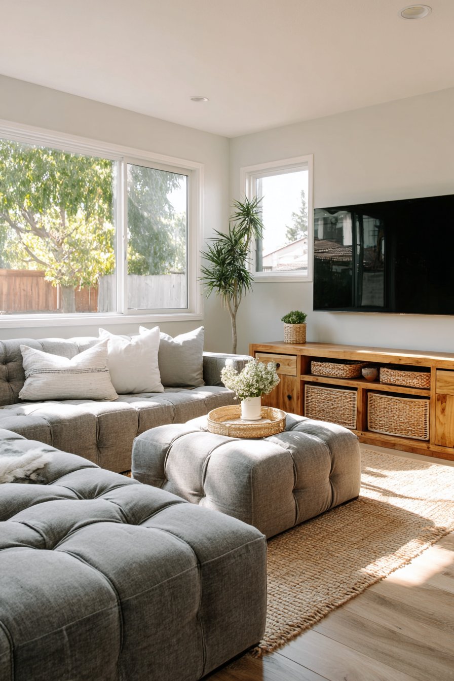 Cozy Textured Comfort with Multifunctional Elements