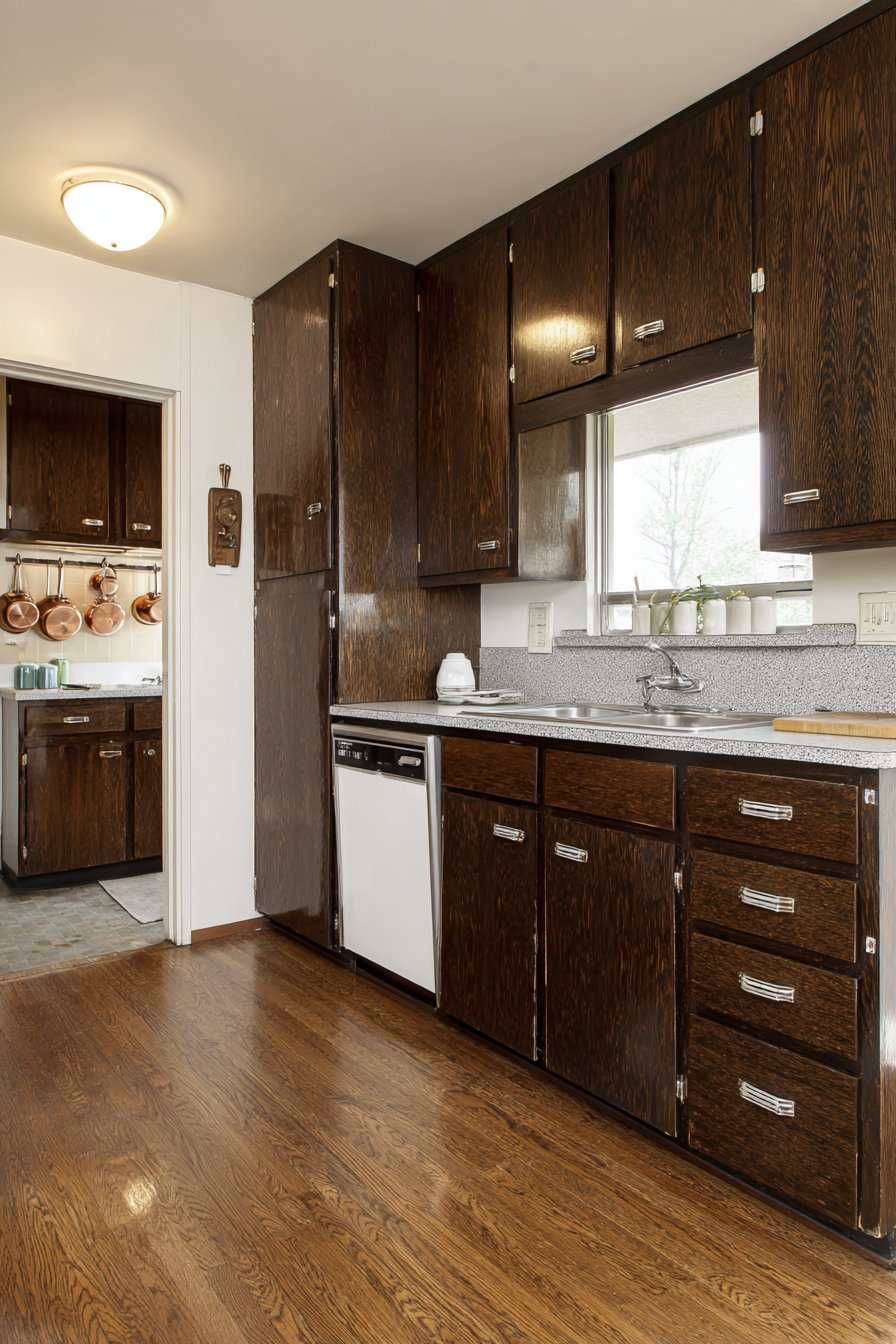 Dark Contrast with Pegboard Organization