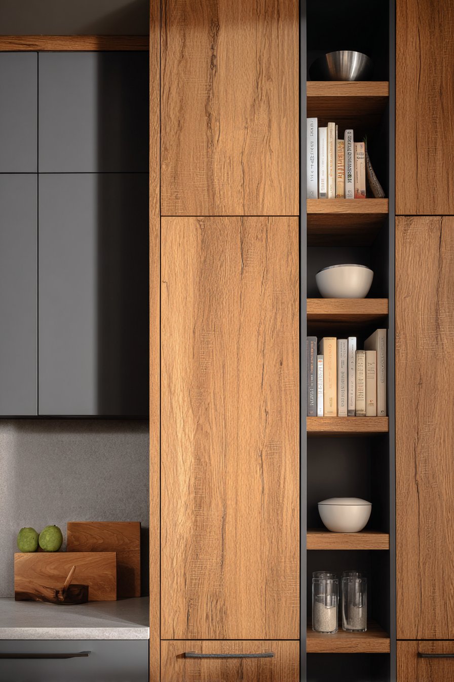 Mixed Material Oak and Matte Black Contrast