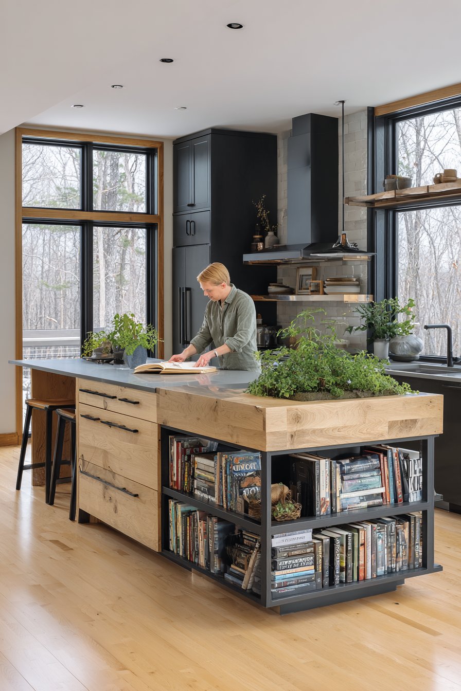 Mixed Material Oak and Matte Black Contrast