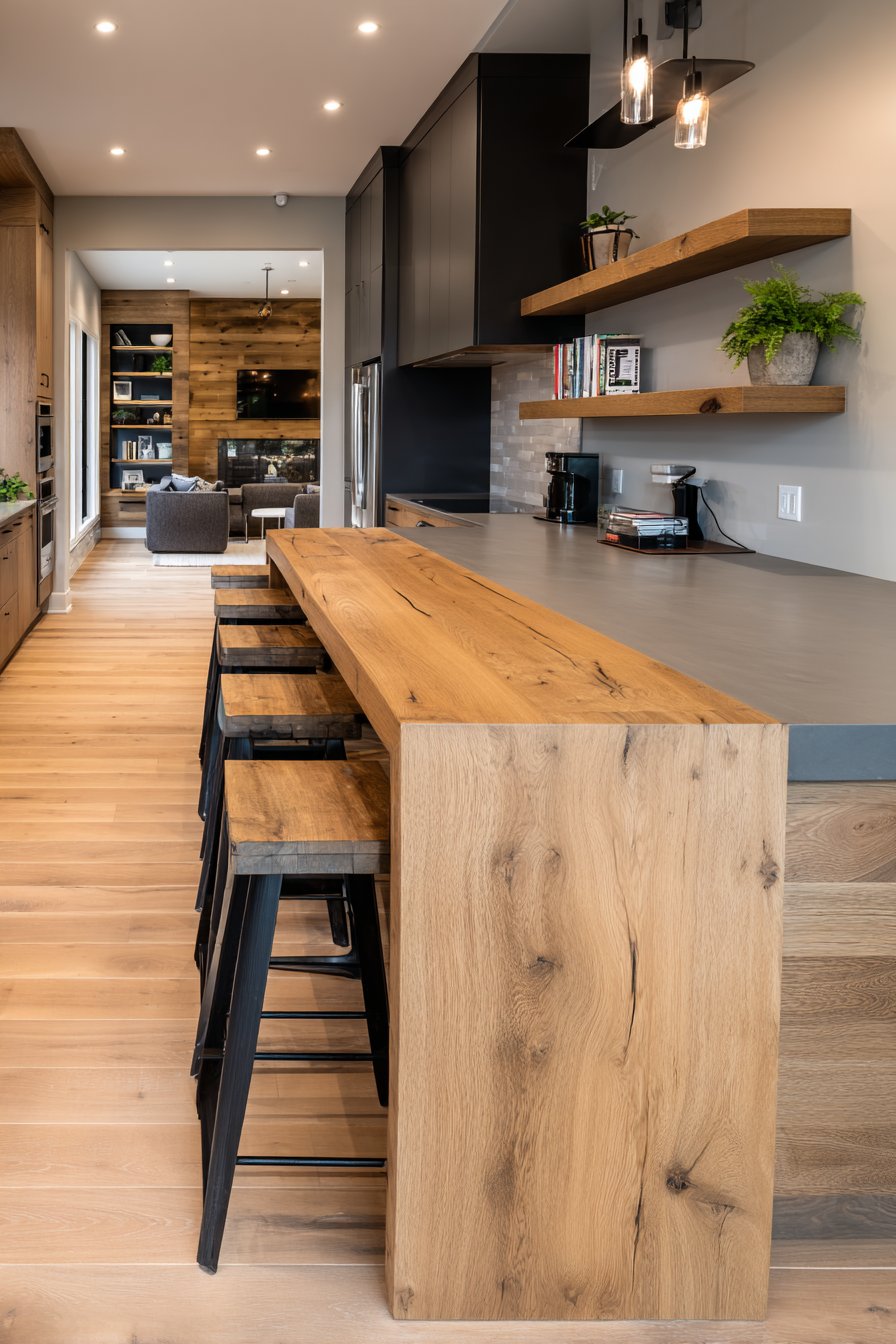 Mixed Material Oak and Matte Black Contrast