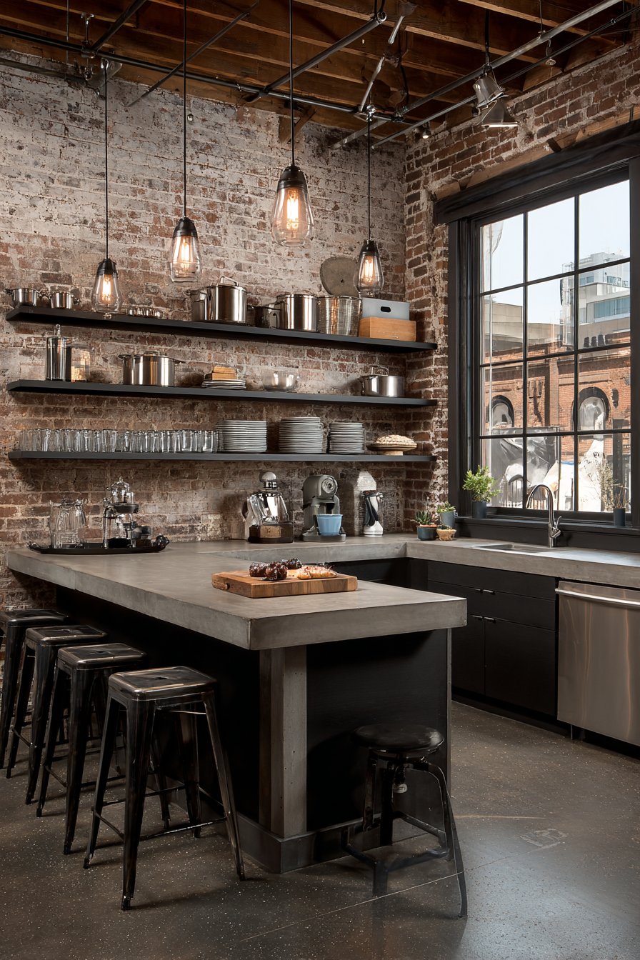 Industrial-Style Kitchen with Raw Material Beauty
