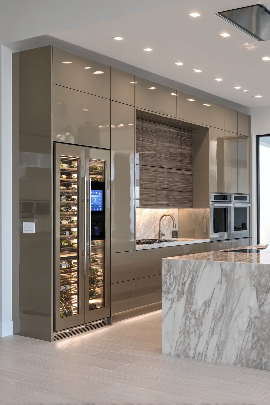 Wine Display and Marble Luxury Fusion