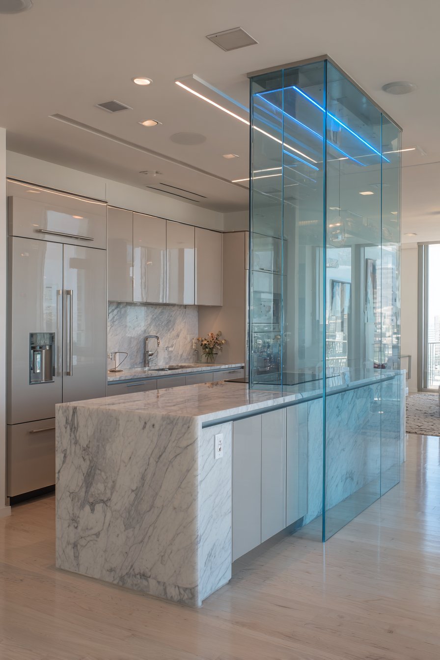 Wine Display and Marble Luxury Fusion