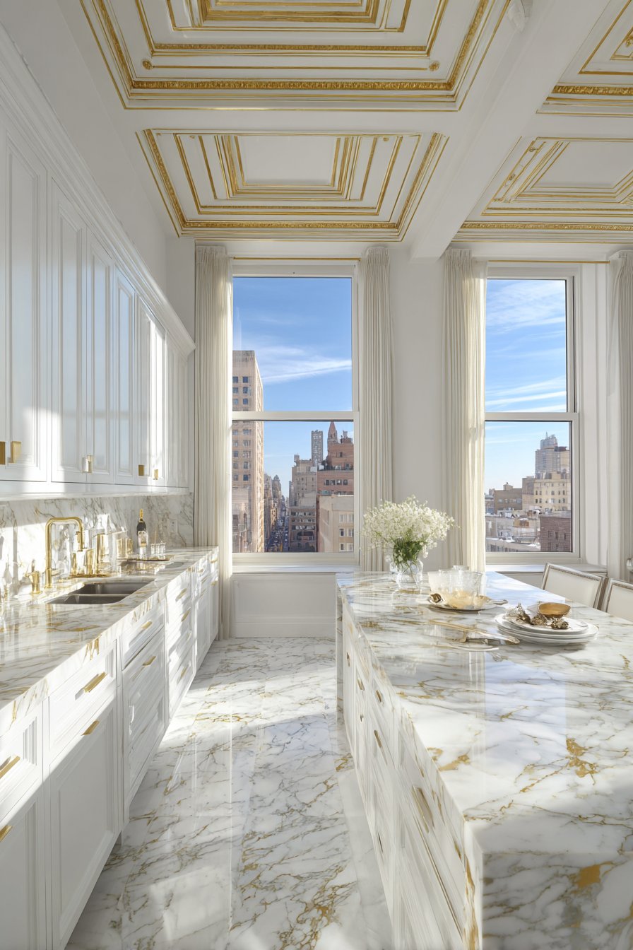 Architectural Drama with Coffered Ceiling Details