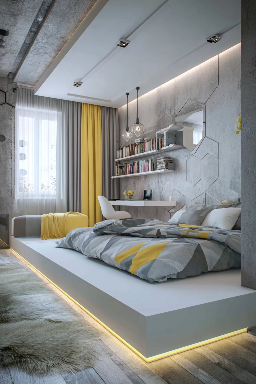 Contemporary Teen Haven with Integrated Technology