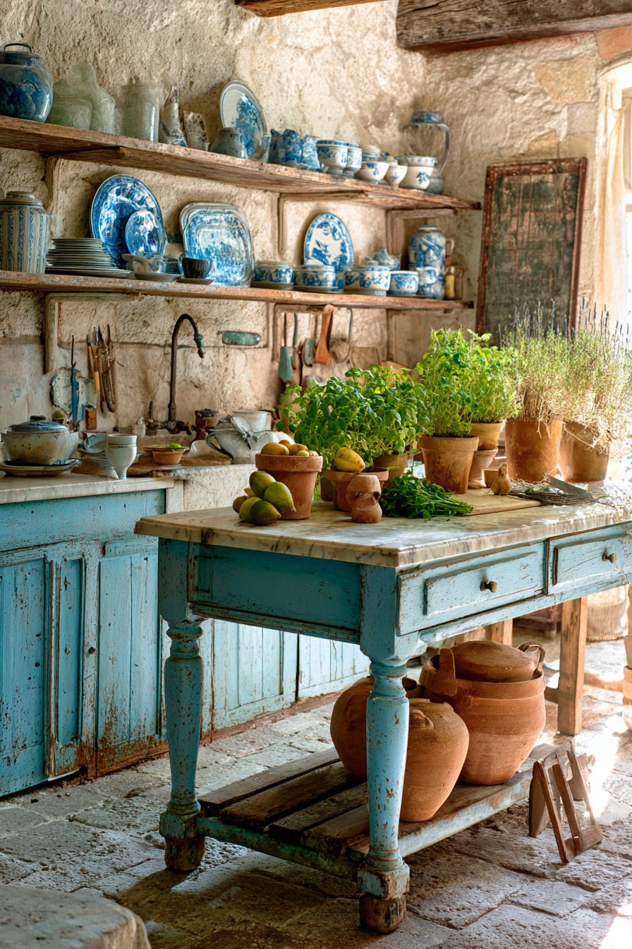 Antique Work Table Prep Station