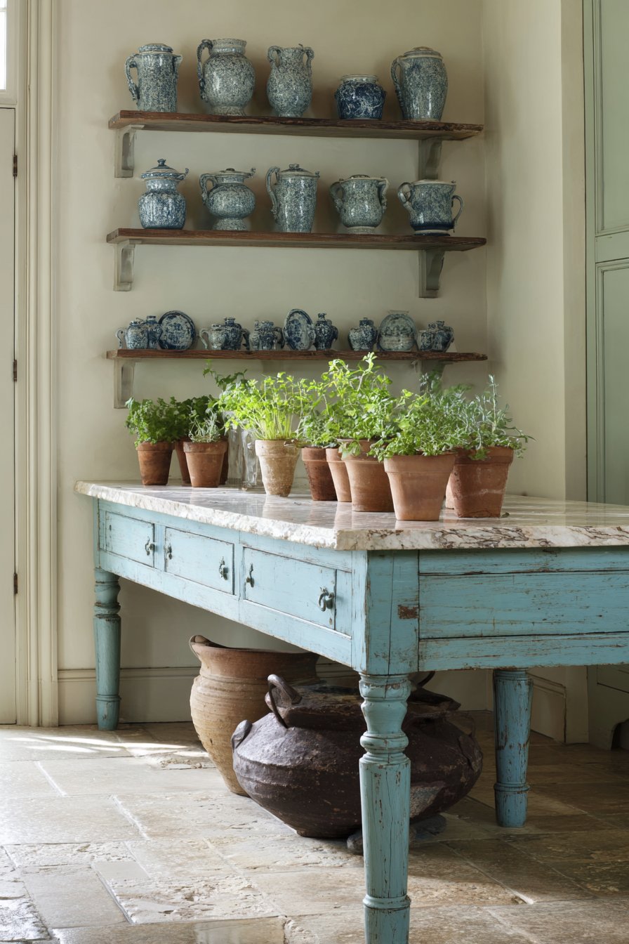 Antique Work Table Prep Station