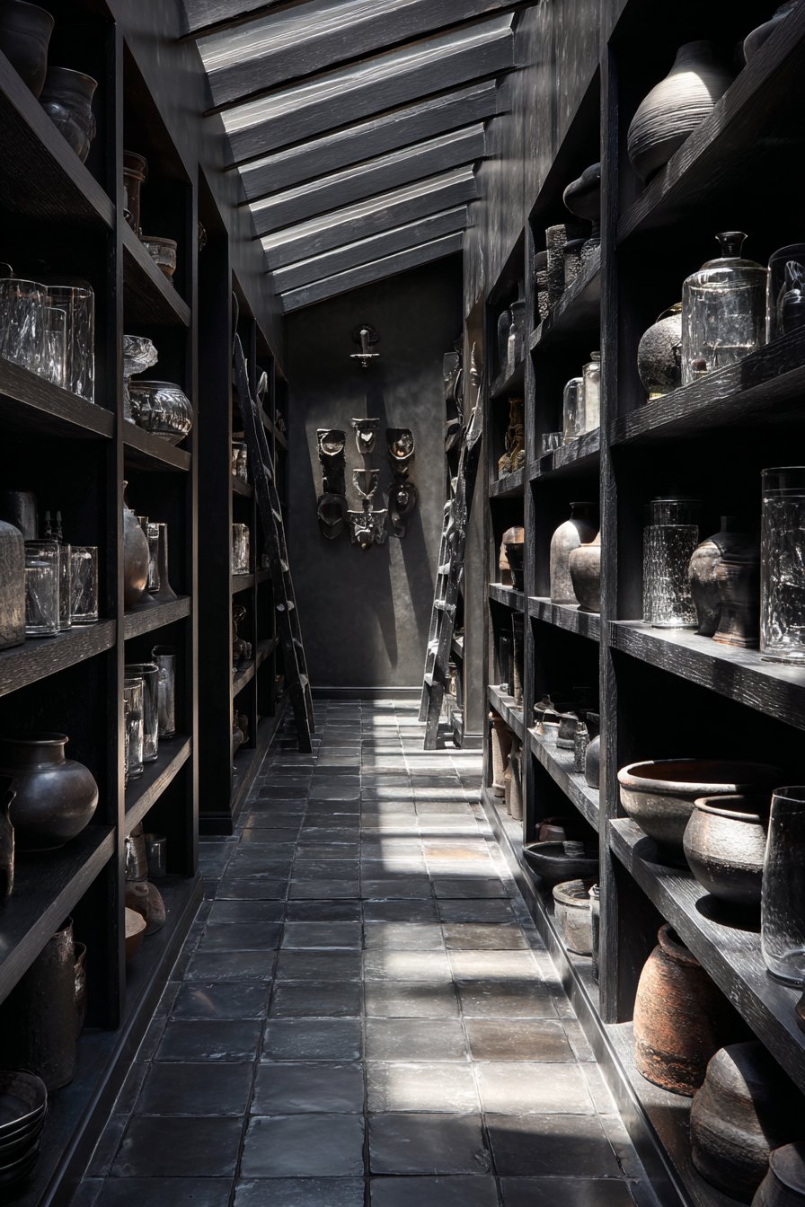 Dramatic Pantry with Skylight Illumination