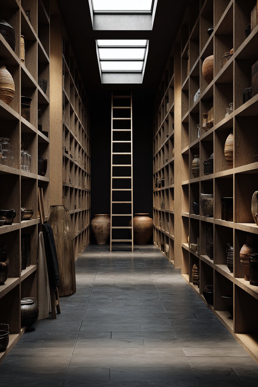 Dramatic Pantry with Skylight Illumination