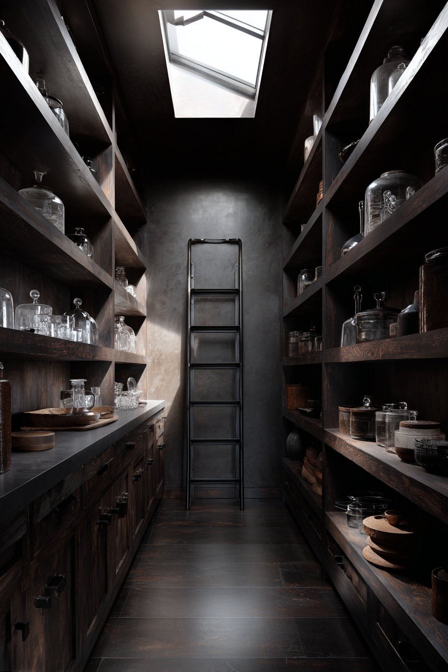 Dramatic Pantry with Skylight Illumination