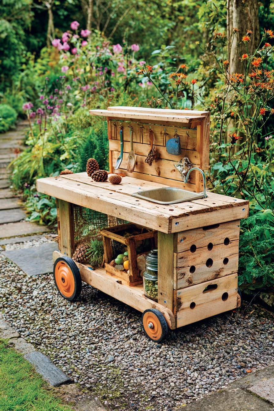 Mobile Portable Kitchen Cart Design