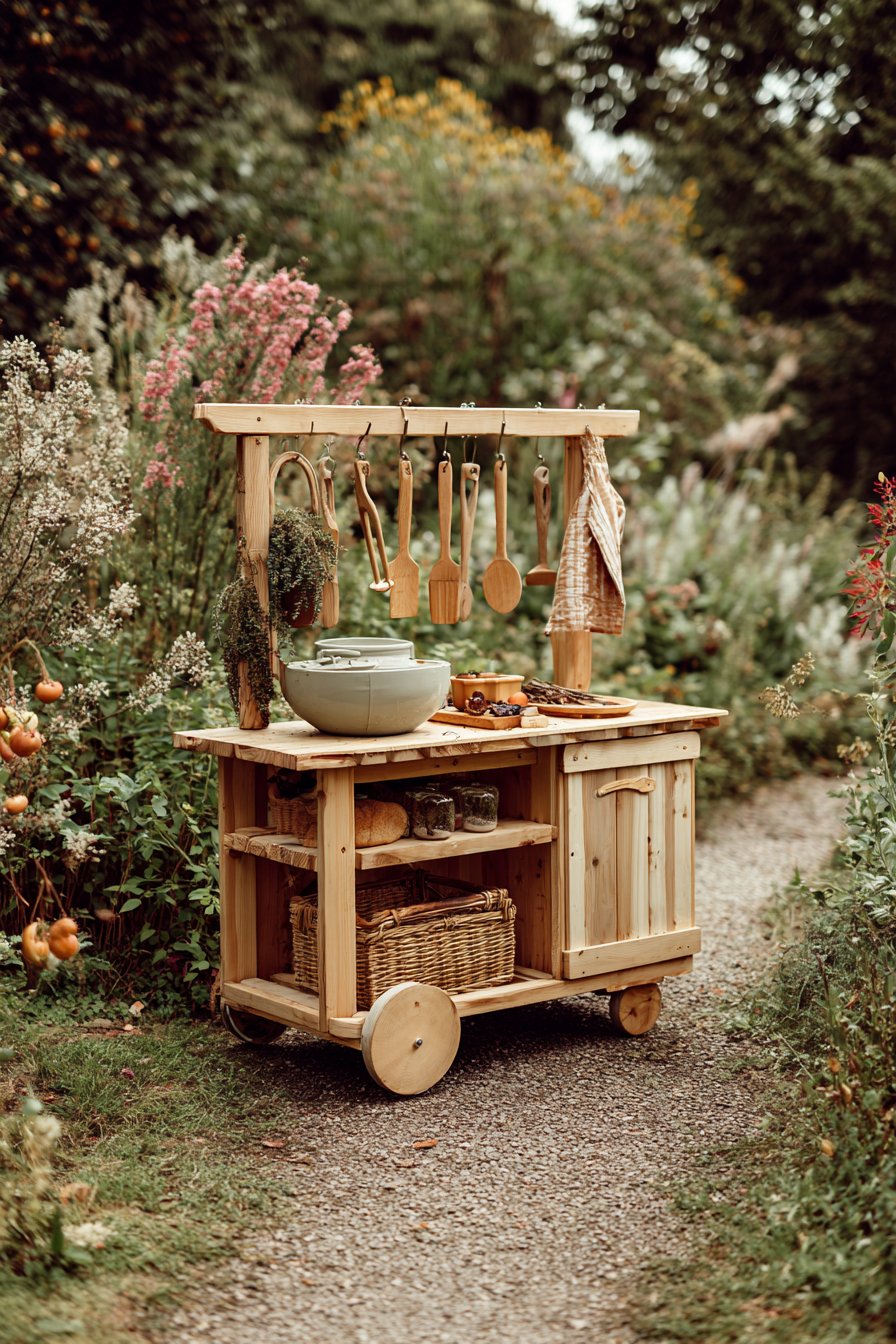 Mobile Portable Kitchen Cart Design