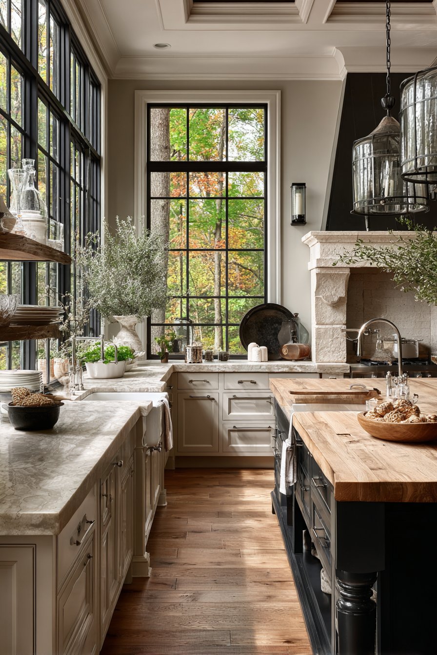 Sophisticated Two-Tone Kitchen with Walk-In Pantry