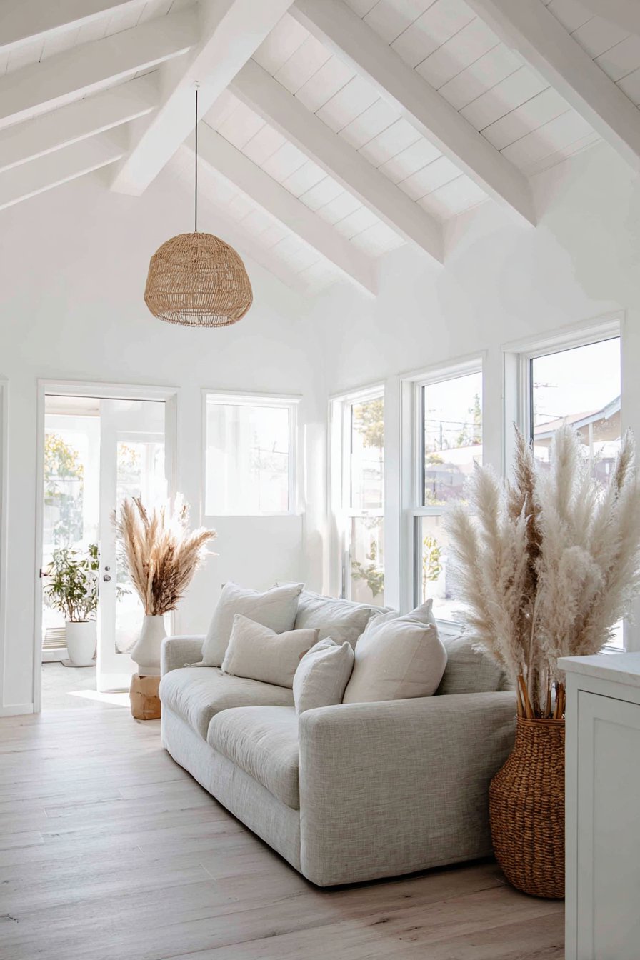Scandinavian Minimalism with Vaulted Ceiling