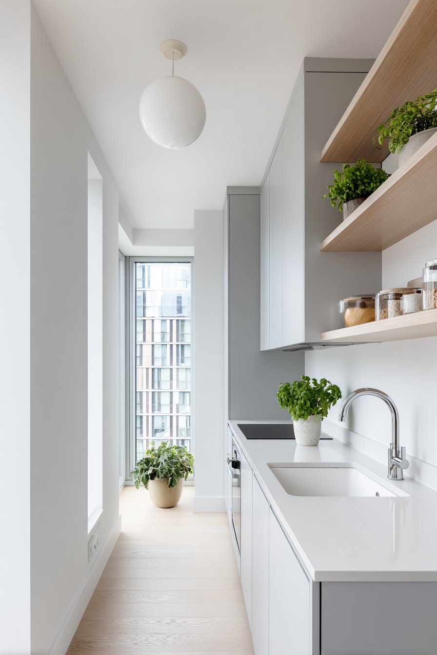 Scandinavian Simplicity in Pale Grey and Natural Wood