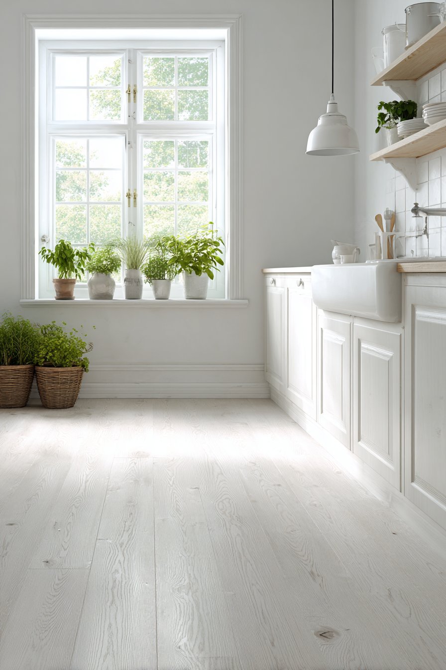 Scandinavian Simplicity in Pale Grey and Natural Wood