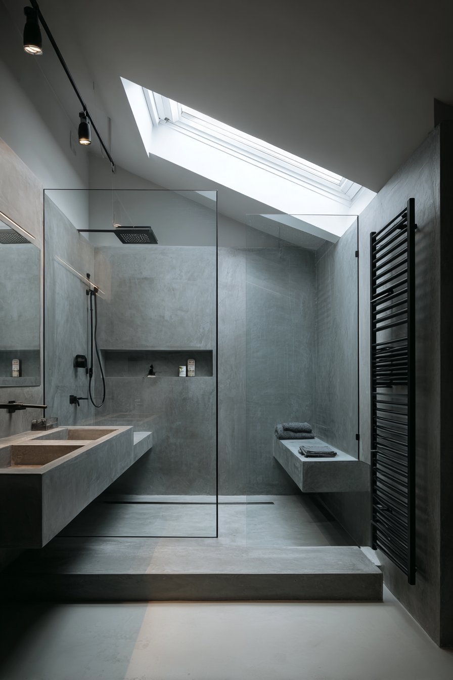 Contemporary Glass Partition Shower Design