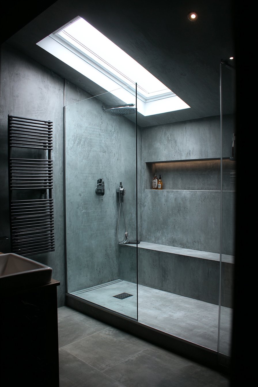 Contemporary Glass Partition Shower Design
