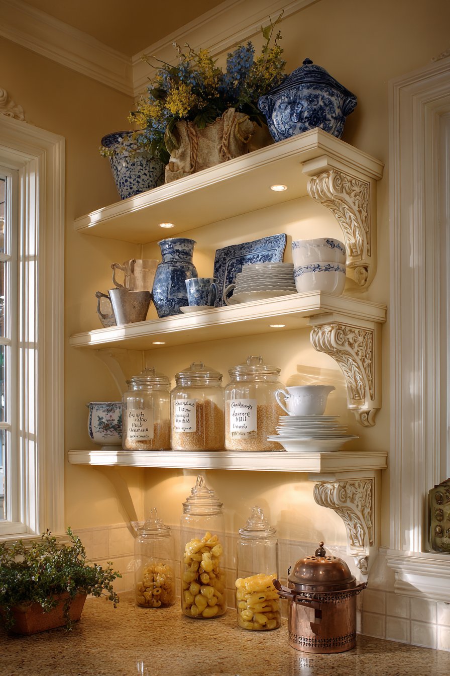 Traditional Warmth with Decorative Corbel Supports