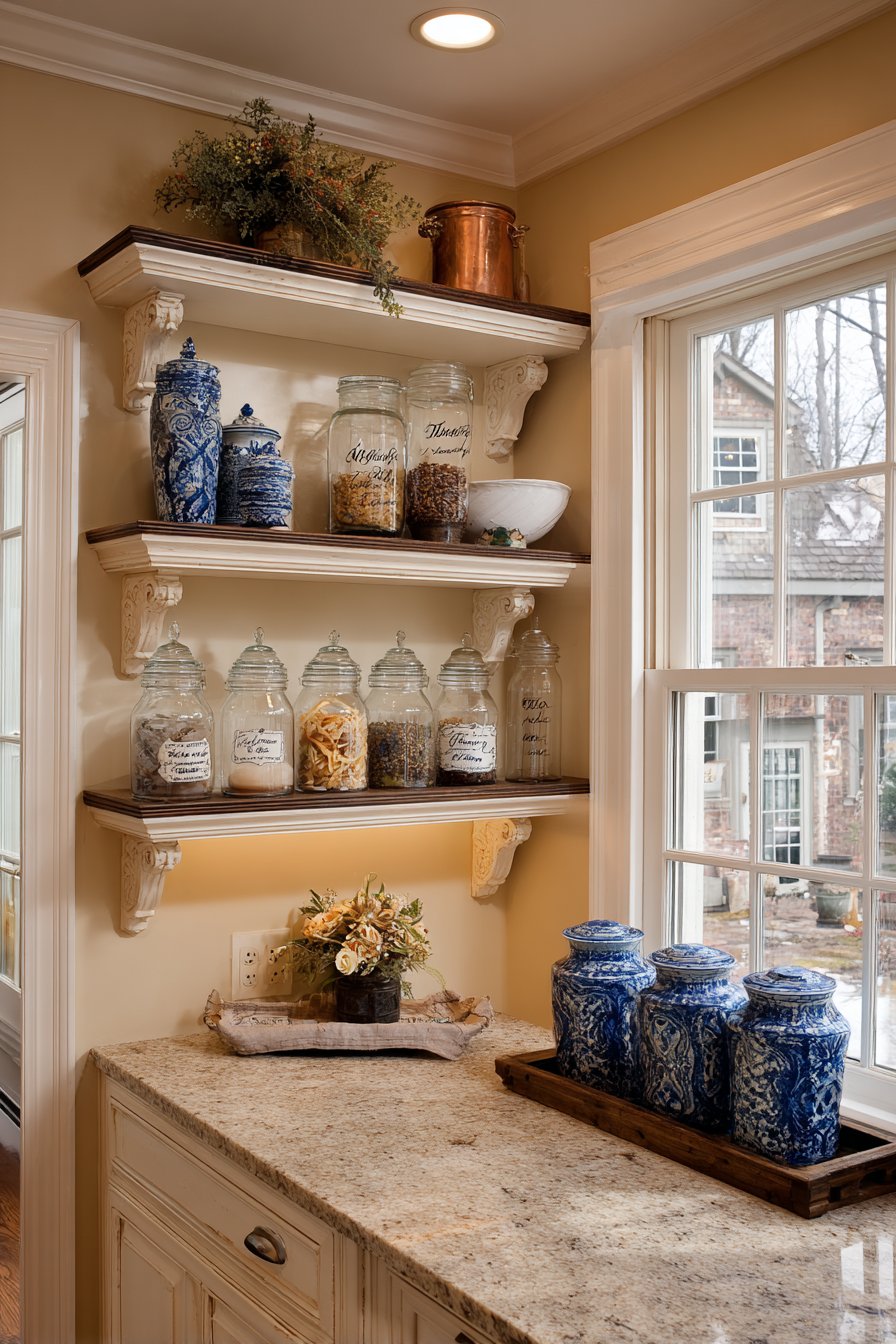 Traditional Warmth with Decorative Corbel Supports