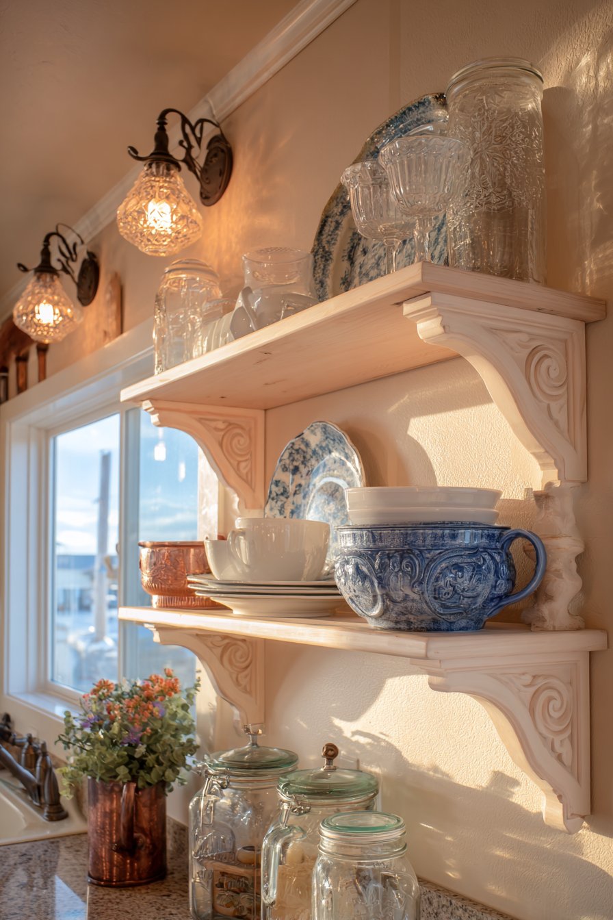 Traditional Warmth with Decorative Corbel Supports